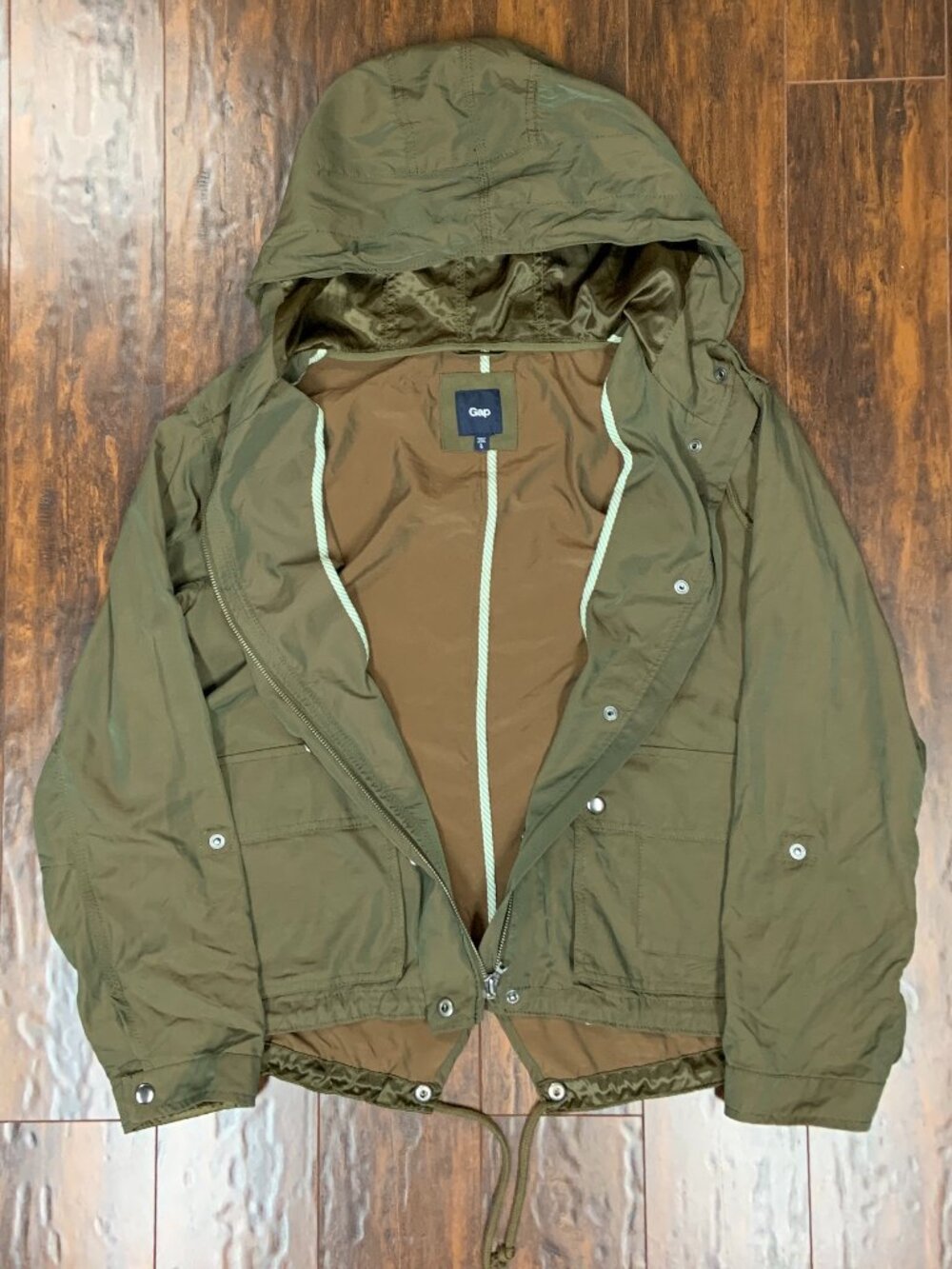 GAP Women's Olive Green Hooded Utility Jacket Size L